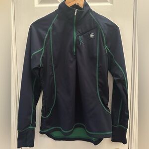 Ariat Tek Coed Series 1/4 Zip Jacket Women Size Small Blue Activewear Athletic